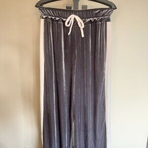 Velvet Gray & White Lounge Pants